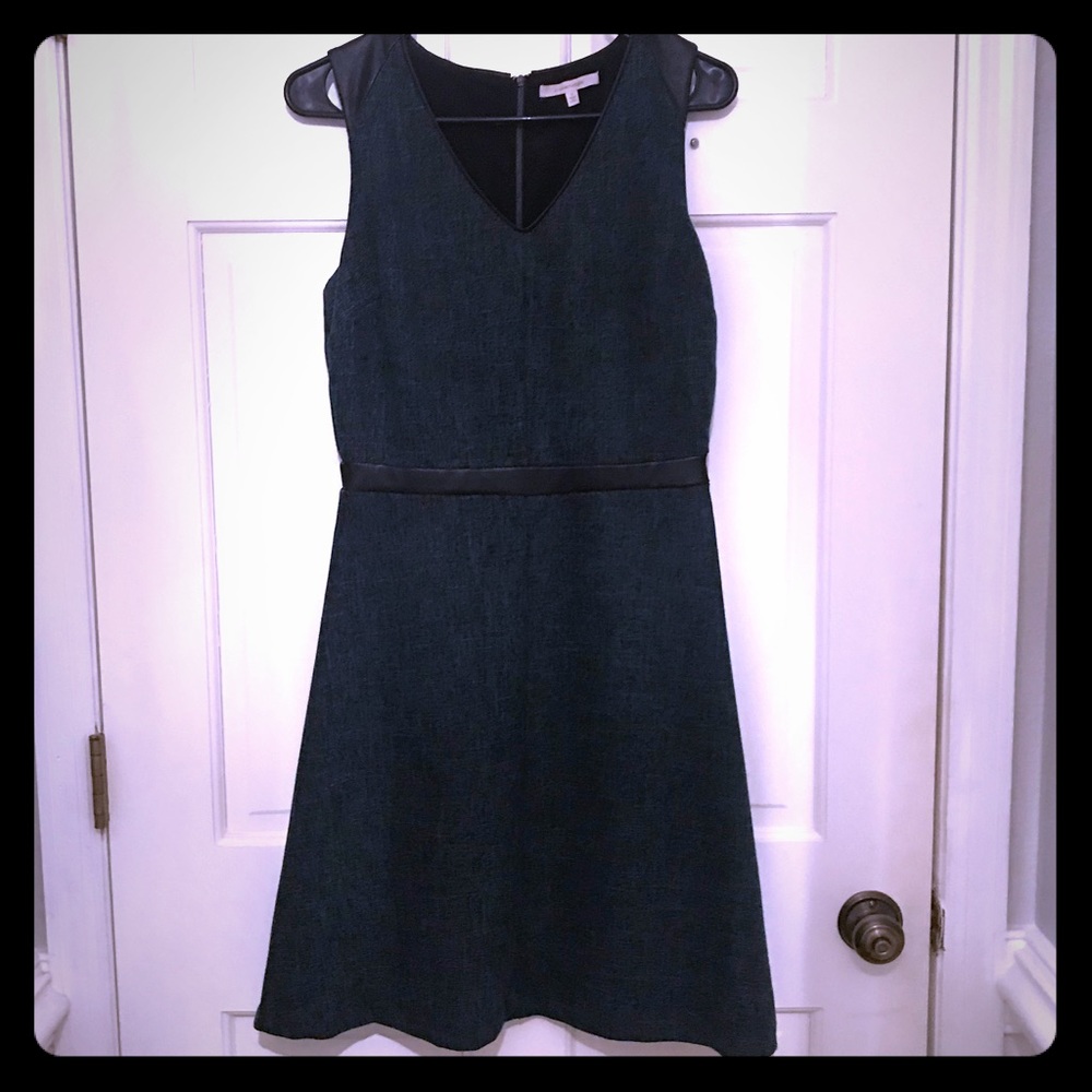 Dark green sleeveless flair dress